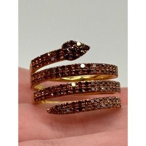 Rarities Carol Brodie Sterling Silver Vermeil Snake Ring Size 9